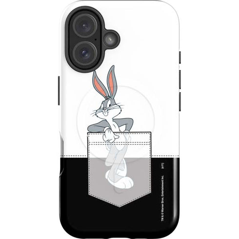 Looney Tunes Bugs Bunny Black White iPhone 16 Plus Magsafe Impact Case